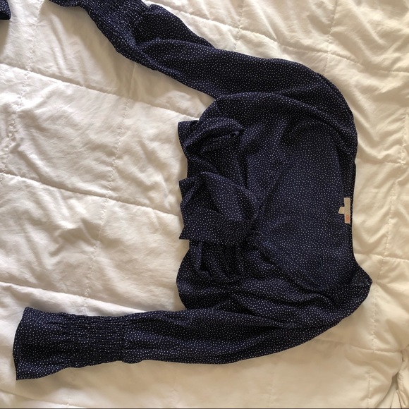 Gianni Bini GB blue and white Polka dot skirt and crop set - Picture 2 of 5